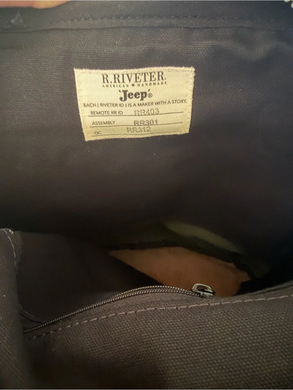 R. Riveter Jeep Collab Men's Olive Green and Brown Handmade
